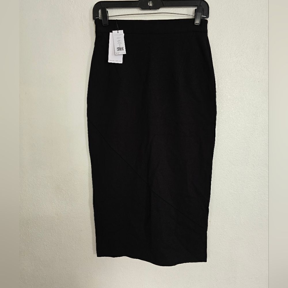 Equipment Dion Midi Pencil Skirt In True Black Size 2 - Picture 10 of 12